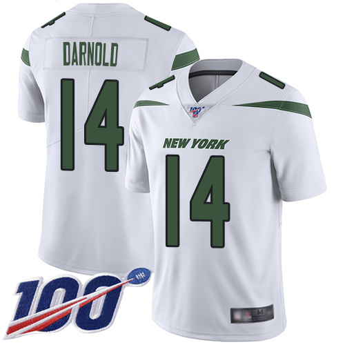 New York Jets Limited White Youth Sam Darnold Road Jersey NFL Football #14 100th Season Vapor Untouchable